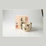 桂山作 手造り絵織部抹茶碗 陶器 美濃焼 やきものの里から、暮らしを贈ります。　ギフト 食器 セット テーブルウェア