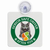 カーサイン 高齢者マーク SENIOR SAFE DRIVER ネベロング 車内用 吸盤タイプ 収れん火災防止タイプ 肉球 日本製 車 ステッカー