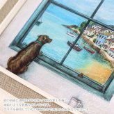アートフレーム ジョーラム ハーバー ハリー JR-04512 送料無料 絵画 風景画 額縁付き 新品 犬 イヌ 空 海 街並
