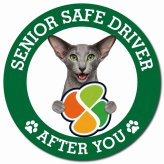 カーサイン 高齢者マーク SENIOR SAFE DRIVER オリエンタルショートヘア マグネット 強力 直径13cm 肉球 日本製 車 ステッカー