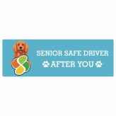 カーサイン 高齢者マーク SENIOR SAFE DRIVER アイリッシュセター ステッカー シール 長方形 20x6.7cm 肉球 日本製 車