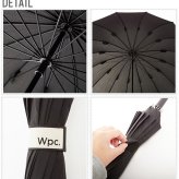 傘 wpc ワールドパーティー ブランド メンズ レディース 16本骨 60cm 晴雨兼用 ロング 大きい 長傘 雨傘 UV カット 紫外線 対策 16本 手開き  w.p.c 無地 シンプル ボーダー カモフラージュ 黒 ネイビー グレー カーキ かさ WPC