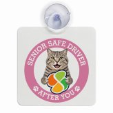 カーサイン 高齢者マーク SENIOR SAFE DRIVER マンクス 車内用 吸盤タイプ 収れん火災防止タイプ 肉球 日本製 車 ステッカー