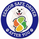 カーサイン 高齢者マーク SENIOR SAFE DRIVER グレートピレニーズ マグネット 強力 直径13cm 肉球 日本製 車 ステッカー