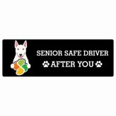 カーサイン 高齢者マーク SENIOR SAFE DRIVER ブルテリア ステッカー シール 長方形 20x6.7cm 肉球 日本製 車