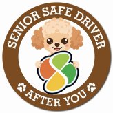 カーサイン 高齢者マーク SENIOR SAFE DRIVER チワプー マグネット 強力 直径13cm 肉球 日本製 車 ステッカー