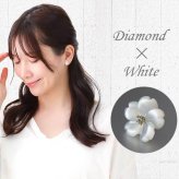 【品質保証書つき】天然ダイヤモンド 0.03ct ひと粒 ピアス セカンドピアス 黒蝶貝 白蝶貝 シェル 花 フラワー 桜 1個 片耳 着せ替え 2way かわいい プレゼント 4月