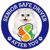 カーサイン 高齢者マーク SENIOR SAFE DRIVER チンチラ ステッカー シール 直径13cm 肉球 日本製 車
