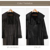 ラビット Wフェイス 軽量コート ビッグカラー/レディース ラビットコート 軽い 冬 一枚仕立て シェアード 軽量 暖かい 毛皮 ファー 本革 女性用 革 Aライン 着やせ 秋 冬 母 女性 ギフト プレゼント 7F (01000586r)