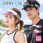 選べる4色 ジミーチュウ サンバイザー CALIX 20 レディース メンズ ユニセックス JIMMY CHOO 帽子 日除け グラデーション グリッター ロゴ ゴルフ 2M2 35J BSC VK6 調節可能 ギフト プレゼント
