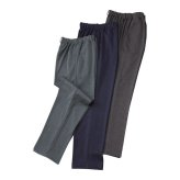 紳士 杢調 裏起毛 ストレートパンツ 3色組 同サイズ 股下60・64・68cm メンズ パンツ ストレッチ ウエストゴム 丈お直し不要 日本製　送料無料
