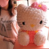 誕生日プレゼント 彼女 キティ ミニローズ 花束風ギフト レインボーローズ プリザーブドフラワー入りギフト ケース付き　