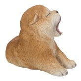 置物 woobia ウービア 日本犬 あくびをしている秋田犬 子犬 幅20.5cm 寝そべり 和風 リアル 本物そっくり イギリス生まれ 職人手彩色 縁起物 戌年 玄関 インテリア 新築祝い 引っ越し祝い 開店祝い 出産祝い 誕生日 お祝い ギフト プレゼント 犬好き 秋田犬好き