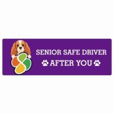 カーサイン 高齢者マーク SENIOR SAFE DRIVER イングリッシュコッカースパニエル ステッカー シール 長方形 20x6.7cm 肉球 日本製 車
