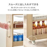 ラック 隙間収納ワゴン ハイタイプ 幅12×高さ181cm 可動 キャスター付 木製 スリム ワゴン マルチ キッチン リビング コンパクト 収納スペース 両側 オープンタイプ 落下防止 ワゴン収納 新生活