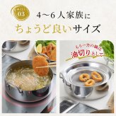 取っ手も場所を取らない 油ターン 20cm 天ぷら鍋 燕三条製 IH対応 ステンレス ミニ  揚げ鍋 網付き 日本製 揚げ物鍋 天ぷら鍋セット 少ない 油 天ぷら 大きめ 揚げ物 かき揚げ エビフライ  IH ih対応 ガス火対応 アーネスト