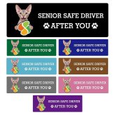 カーサイン 高齢者マーク SENIOR SAFE DRIVER ドンスコイ ステッカー シール 長方形 20x6.7cm 肉球 日本製 車