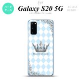 SC-51A SCG01 Galaxy S20 スマホケース ハードケース 王冠 青 メンズ レディース nk-s20-1452