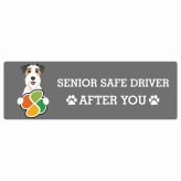 カーサイン 高齢者マーク SENIOR SAFE DRIVER ワイヤーフォックステリア ステッカー シール 長方形 20x6.7cm 肉球 日本製 車