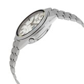 セイコー5 腕時計 メンズ 自動巻き ホワイト シルバー SEIKO 5 海外モデル 逆輸入 メタルベルト 曜日 日付 シースルーバック 機械式 レトロ 誕生日 プレゼント ギフト 収納ケース付き 成人 卒業 入学