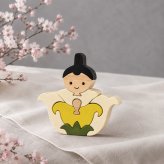 国産ヒノキの花雛｜クリスマスカラーのひな人形｜木製ひな人形｜ひな祭り・桃の節句の節句飾り
