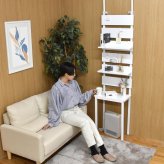 壁面収納ラック WALLE 幅45 ONLS0383 突っ張りラック リビング収納 シンプルスタイル モダン 角型 木製 便利 幅45cm 奥行29cm 高さ180cm 新生活