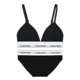 カルバンクライン Calvin Klein(CK) ブラ&ショーツ セット ロゴ 無地 ノンワイヤー アンダーウェア インナー 下着 QF8498+QF8520 レディース ブラック