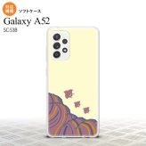 SC-53B Galaxy A52 スマホケース ソフトケース 波鳥 黄 メンズ レディース nk-sc53b-tp1733