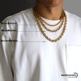 ステンレス あずきチェーンネックレス 4面カット ゴールド 金 18K GP 重量感 ゴールドネックレス 太め 細め 幅9タイプ 切れにくい 錆びにくい 金属アレルギー対応