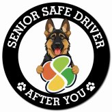カーサイン 高齢者マーク SENIOR SAFE DRIVER シェパード マグネット 強力 直径13cm 肉球 日本製 車 ステッカー