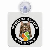 カーサイン 高齢者マーク SENIOR SAFE DRIVER ラパーマ 車内用 吸盤タイプ 収れん火災防止タイプ 肉球 日本製 車 ステッカー