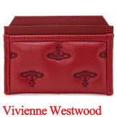 ヴィヴィアンウエストウッド ICカードケース 薄型 メンズ レディース カードホルダー カード入れ Vivienne Westwood ヴィヴィアン マルチオーブ型押し レッド VW4303 (54030010W-S002K-H201) 【2026年秋冬モデル】 【ラッピング無料 誕生日 お祝い プレゼント ギフト 贈り物】
