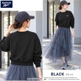 Reebok リーボック トレーナー レディース RL-6500 スウェット クロップド ショート丈 長袖 クルーネック 裏起毛 暖かい ロゴ 刺繍 防寒 スタイルアップ スポーツ カジュアル ファッション トレーニング 黒 M L LL 2026FW Karlas