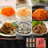 函館百味セット 北海道 函館 竹田食品 海鮮珍味 6種 松前漬 数の子うに うにくらげ たこわさび 帆立塩辛 いか三升漬 おつまみ ご飯のお供 【産直】