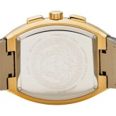 ヴェルサーチェ 腕時計 メンズ ゴールド ブラック クロノグラフ 44mm VERSACE SPORTY TONNEAU GRECA スポーティ トノー グレカ 黒 レザー 革ベルト スイス製 高級 ブランド おしゃれ プレゼント ギフト 卒業 入学 お祝い