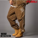  FUBU フブ トラックパンツ メンズ コーデュロイ ワイドパンツ ボトムス ブランド ロゴ ストリート ヒップホップ ダンス オーバーサイズ ビッグシルエット 秋冬 M L XL XXL 大きいサイズ 黒 fam-62502 レディース 2026FW karlas