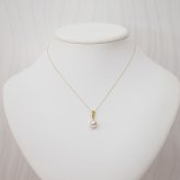 ［pearl581］8mm - 8.5mm ホワイトピンク クリッカー ペンダント ダイヤモンド付 あこや真珠