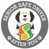 カーサイン 高齢者マーク SENIOR SAFE DRIVER オールドイングリッシュシープドッグ マグネット 強力 直径13cm 肉球 日本製 車 ステッカー