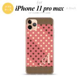 iPhone11ProMax iPhone11pro max スマホケース ソフトケース ドット 水玉 C 赤 茶 +アルファベット メンズ レディース nk-i11pm-tp1645i
