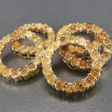 天然石ゴールドルチルクォーツ極小玉16粒輪状真鍮24k金メッキネックレス60センチ