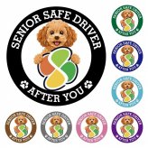 カーサイン 高齢者マーク SENIOR SAFE DRIVER キャバプー ステッカー シール 直径13cm 肉球 日本製 車