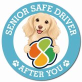 カーサイン 高齢者マーク SENIOR SAFE DRIVER カニンヘンダックスフンド マグネット 強力 直径13cm 肉球 日本製 車 ステッカー
