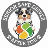 カーサイン 高齢者マーク SENIOR SAFE DRIVER オーストラリアンシェパード ステッカー シール 直径13cm 肉球 日本製 車