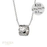 ゴールド ネックレス ハワイアンジュエリー ネックレス ゴールド ホワイトゴールド ネックレス スクロールチューブ Sサイズ 14K K14 K10 10Kあずきチェーン太0.7mm ギフトラッピング可能 BY THE SEA バイザシー プレゼント ハロウィン 【品番：CG-GP127W】