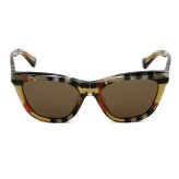 バーバリー BURBERRY サングラス アジアンフィット UVカット アイウェア キャットアイ 0BE4435F 414673 53 メンズ レディース ユニセックス チェックサンド+ダークブラウン 海外正規品