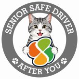 カーサイン 高齢者マーク SENIOR SAFE DRIVER サバ白 ステッカー シール 直径13cm 肉球 日本製 車