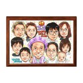 喜寿祝い プレゼント 77歳 大人数 ひ孫 赤ちゃん 手描き 手書き 似顔絵 名入れ 送料無料｜子供 孫 両親 誕生日 記念品 サプライズ オーダーメイド 世界に一つ 長寿祝い 紫 七十七歳 ギフト