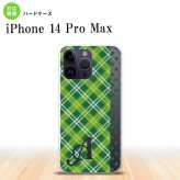 iPhone14 ProMax iPhone14 Pro Max スマホケース 背面ケース ハードケース タータン ドット 緑 +アルファベット 2022年 9月発売 nk-i14pm-1533i