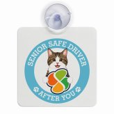 カーサイン 高齢者マーク SENIOR SAFE DRIVER キジ白 車内用 吸盤タイプ 収れん火災防止タイプ 肉球 日本製 車 ステッカー