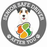 カーサイン 高齢者マーク SENIOR SAFE DRIVER ワイヤーフォックステリア マグネット 強力 直径13cm 肉球 日本製 車 ステッカー